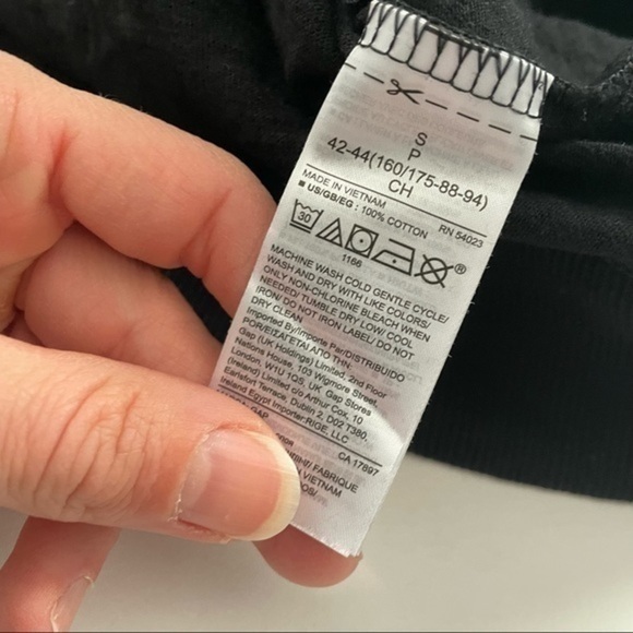 New Gap Tee Sweats Hoodie Dress Black Small Sleeveless - Picture 5 of 8